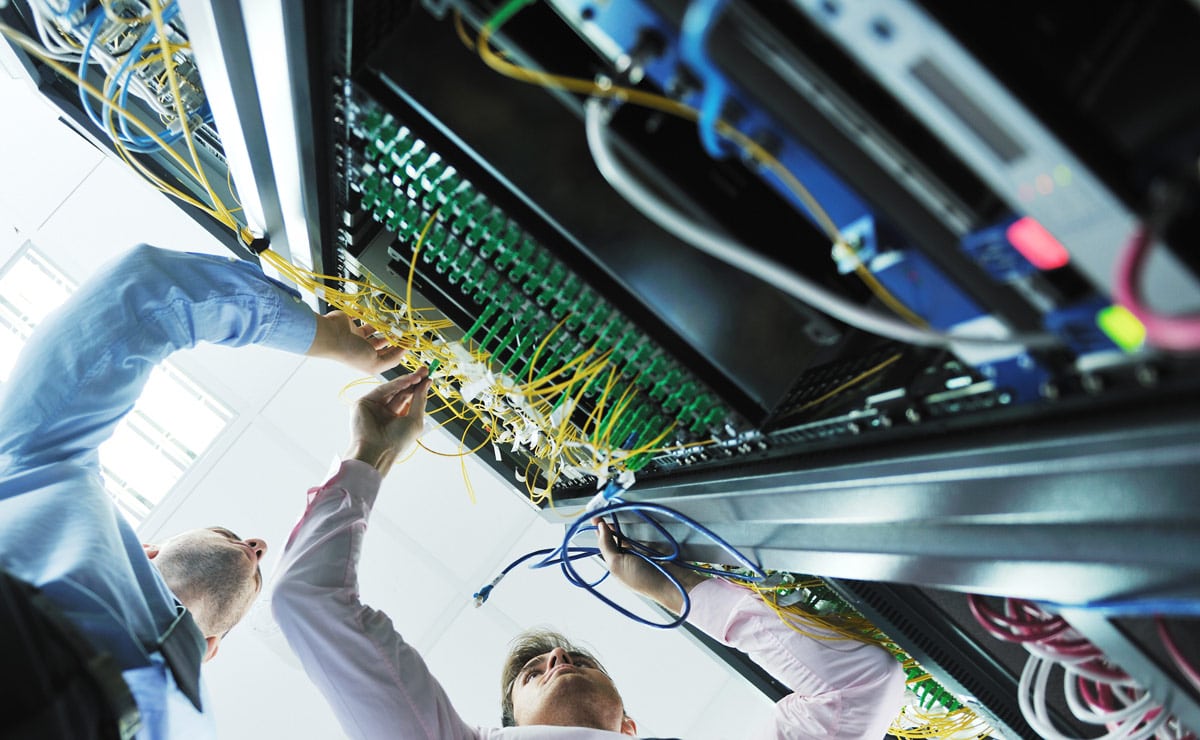 Modern office with IT infrastructure